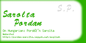 sarolta pordan business card